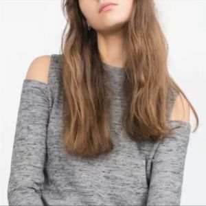 Zara cutout shoulder tunic top